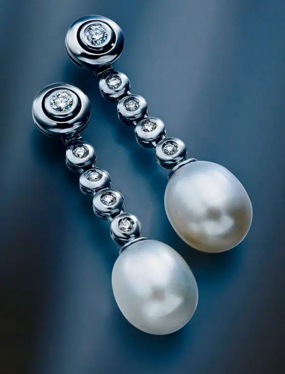 Queen Letizia Australian Pearl and Diamond Earrings