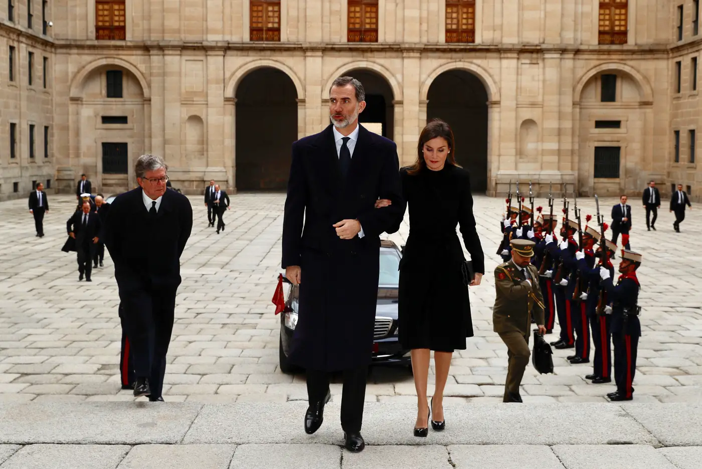 Felipe and Letizia at Mass commemorating the 25th anniversary of the death of the Count of Barcelona