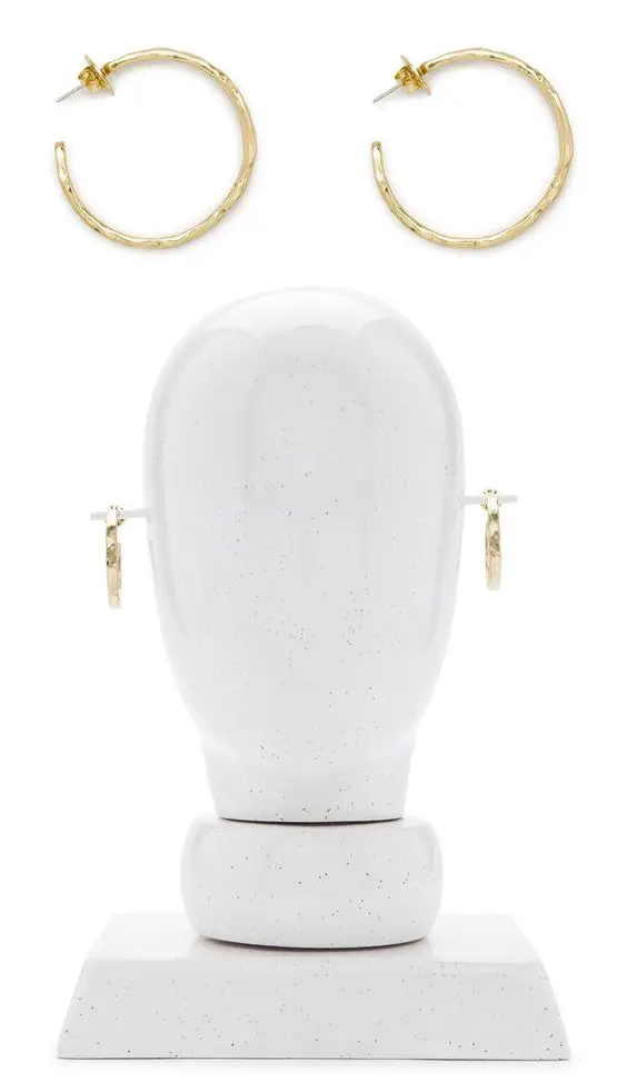 Queen Letizia Bimba Y Lola gold hammered-effect hoop earrings
