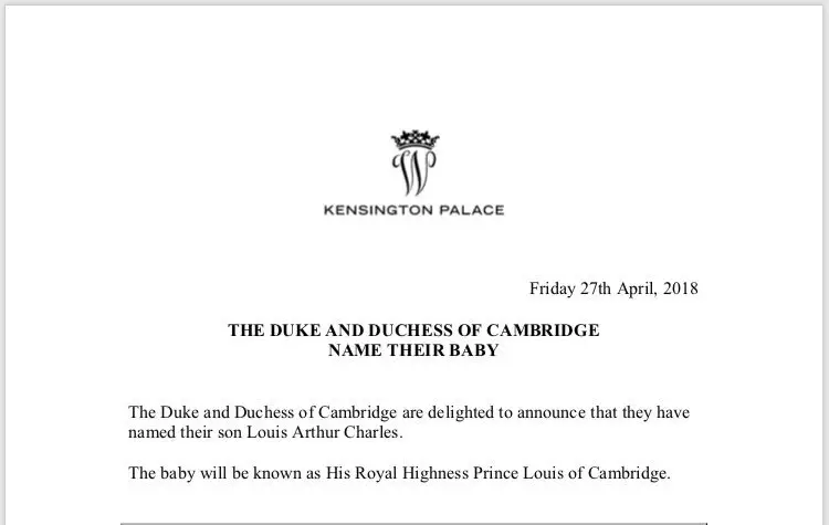 Prince Louis Arthur Charles of Cambridge