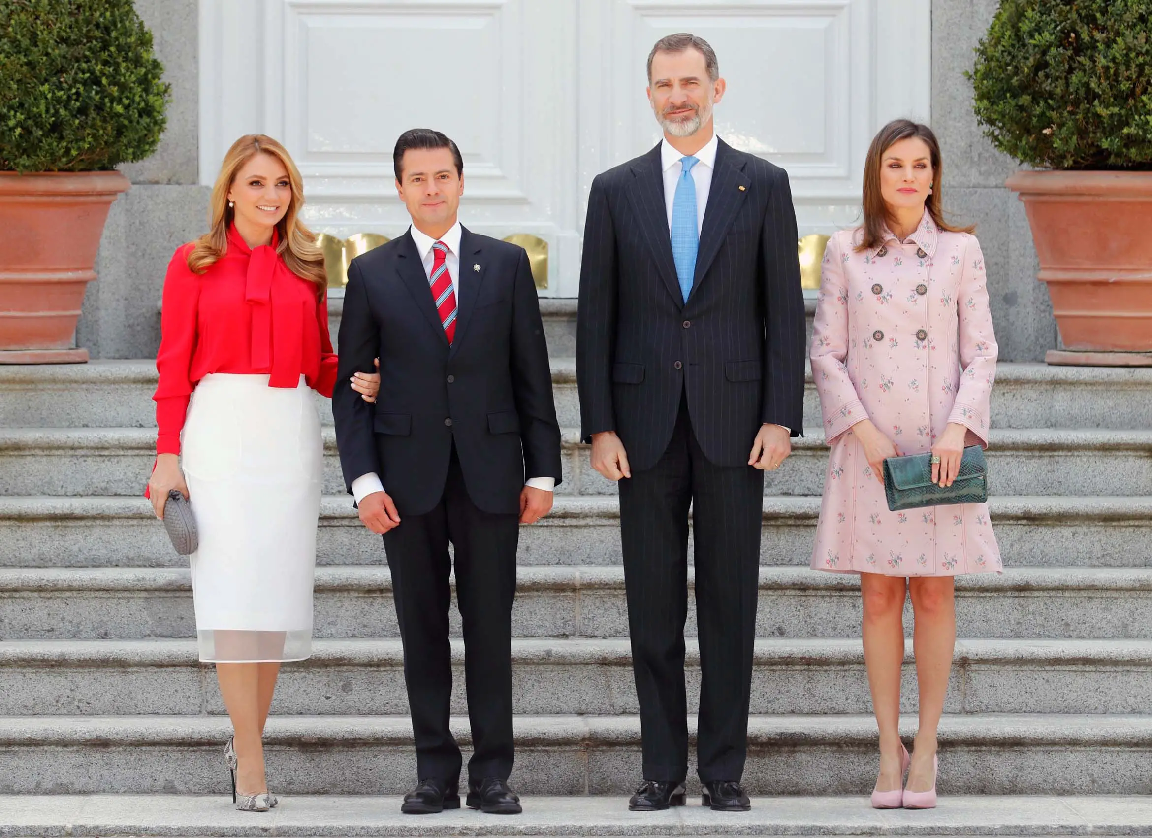 Queen Letizia in chic pink to welcome Mexican President