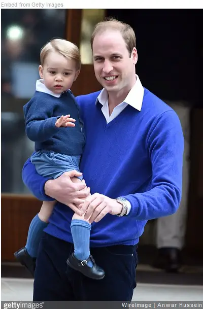 Prince william and prince George at Princess charlotte's birth