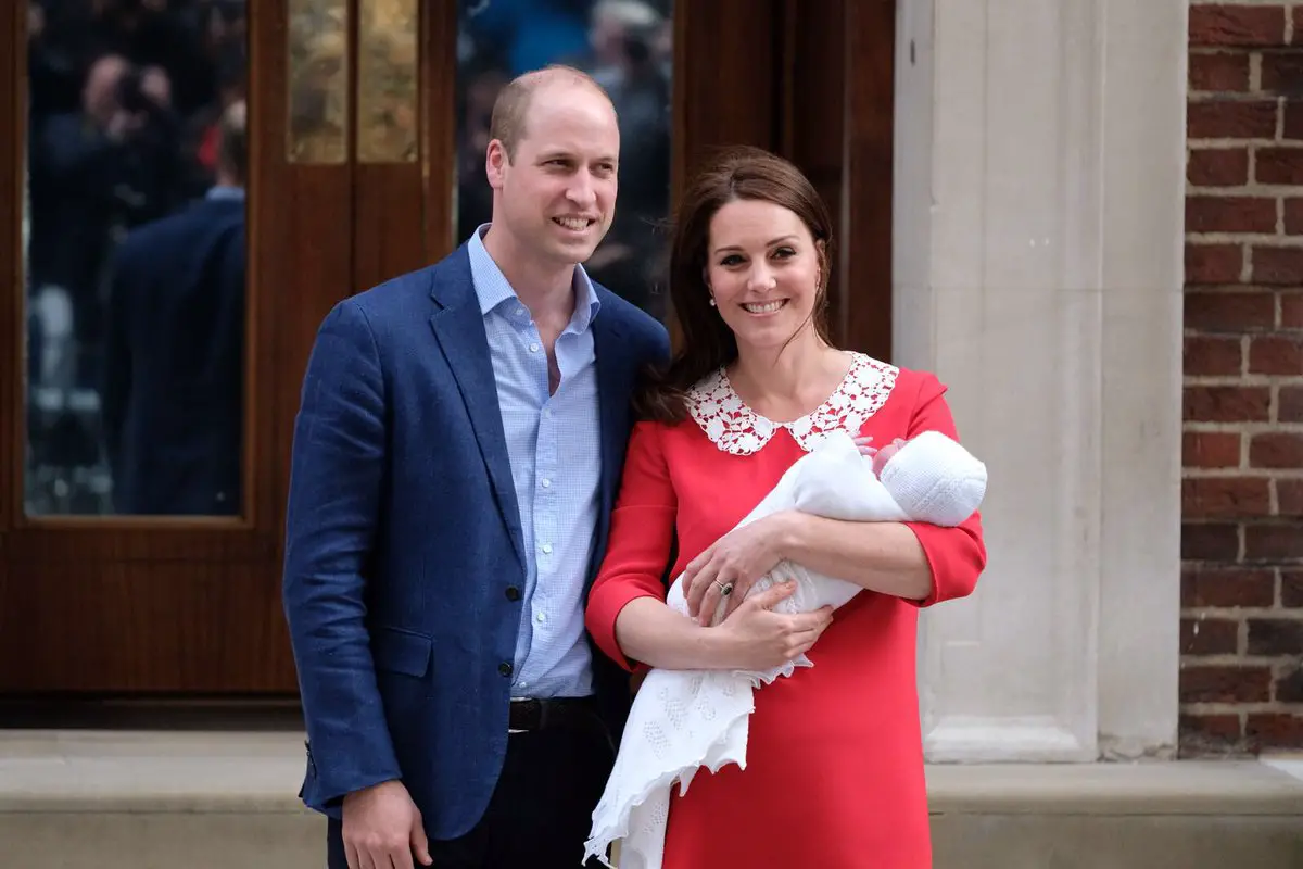 Duke and Duchess of Cambridge with Prince Louis