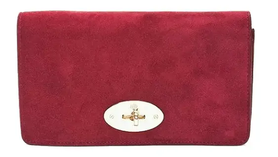 Duchess of Cambridge Mulberry Bayswater cranberry Suede Clutch