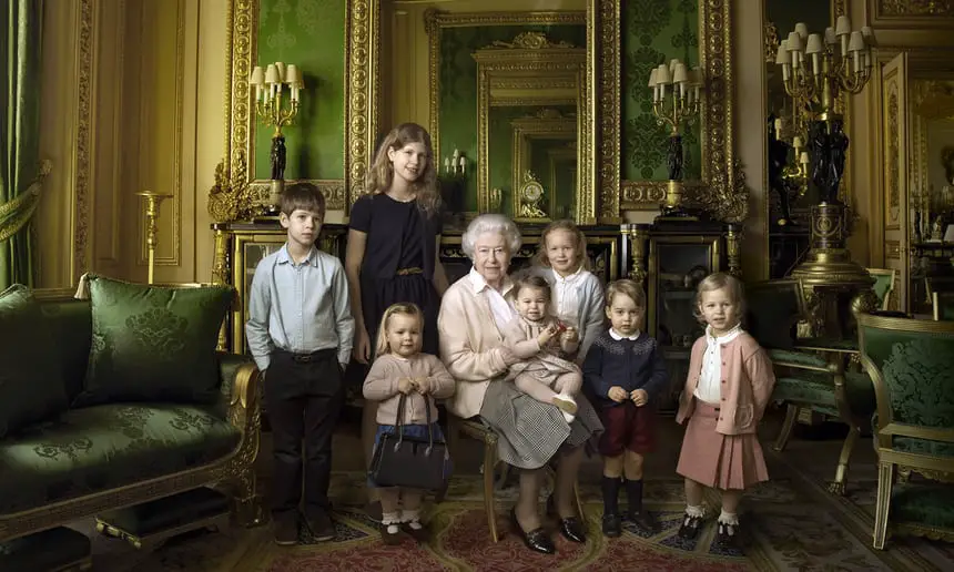 Queen Elizabeth with her Great Grandchildren