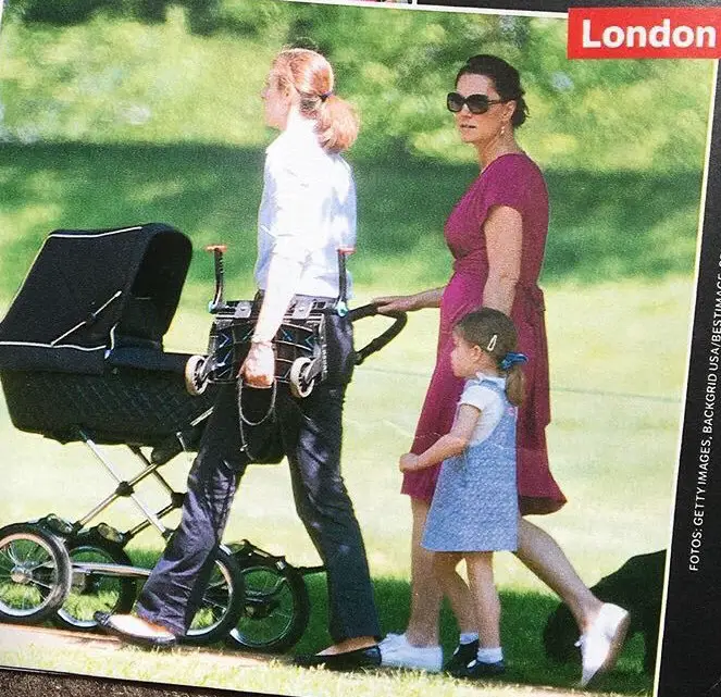 Kate with princess charlotte and prince louis in Kensington Gardens