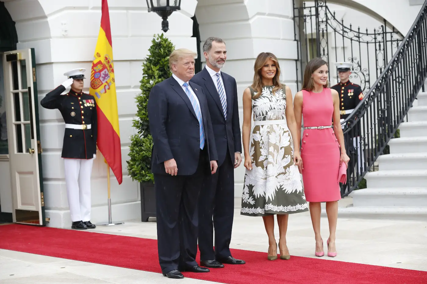 King Felipe and Queen Letizia in Washington with Donald Trump and Melania Trump