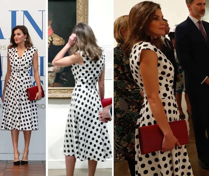State Visit Day 4 - Queen Letizia in chic polka for Art Museum