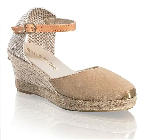Russell & Bromley Coco-Nut ankle strap espadrille wedges