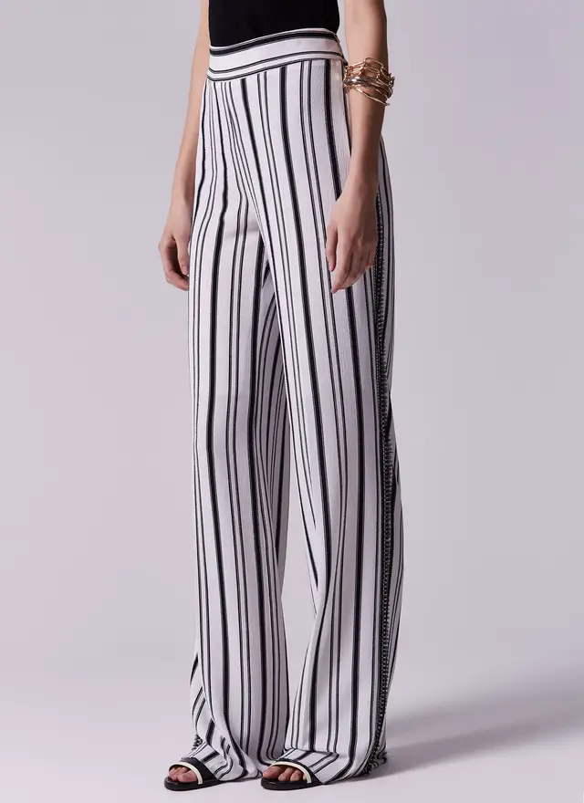 Fluid Trouser with bicolor strips from Adolfo Dominguez