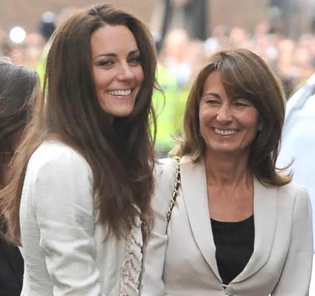 Catherine with her mother Carole Middleton at her wedding rehearsal in 2011