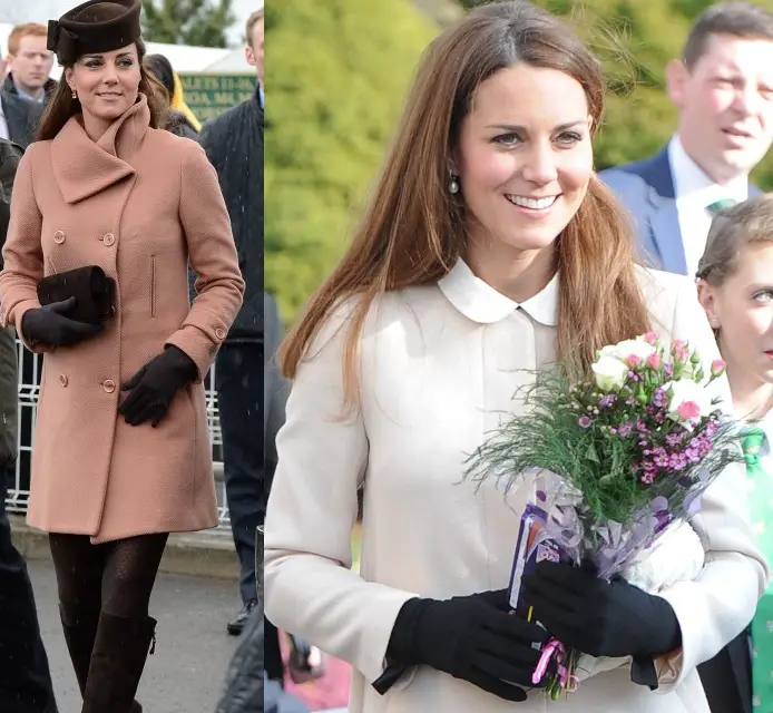 Duchess of Cambridge wearing Cornelia James Imogen gloves in black and brown
