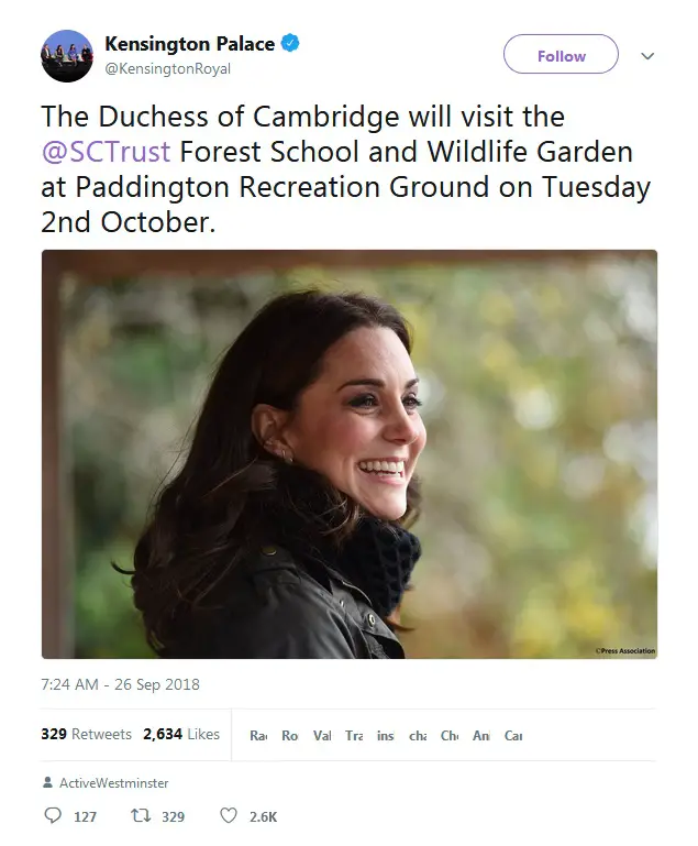 Duchess to come back to royal duties on october 02nd