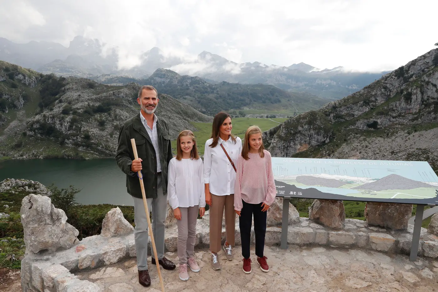 King Felipe and Queen Letizia in Asturias with Leonor and Sofia