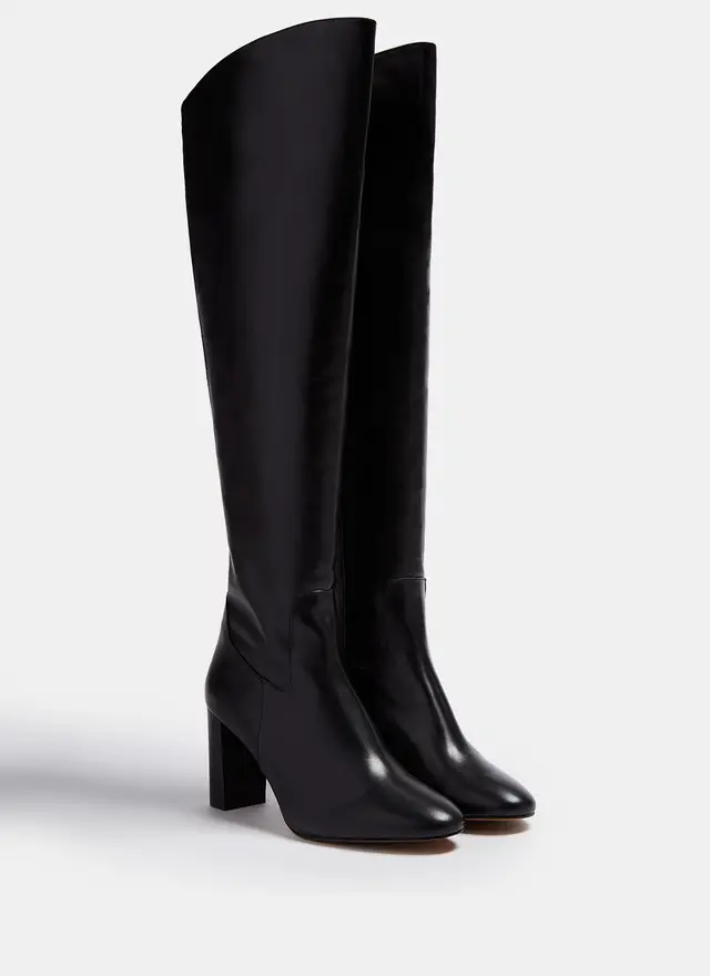 Adolfo Domínguez leather knee-length boots
