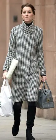 Catherine carrying Tod's Dove Grey D-Styling Bauletto Bag