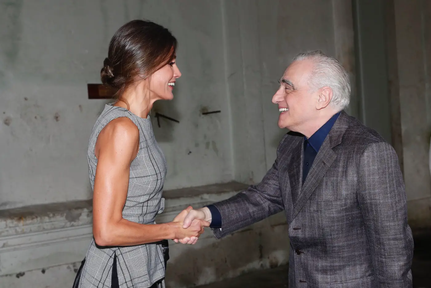 Queen Letizia was artistically chic for a meet with Martin Scorsese