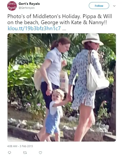 Kate with Prince George at Mustique