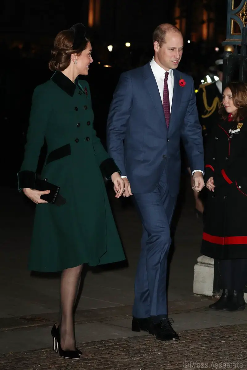 The Duchess of Cambridge at Westminster Abbey to mark the centenary of Armistice Day