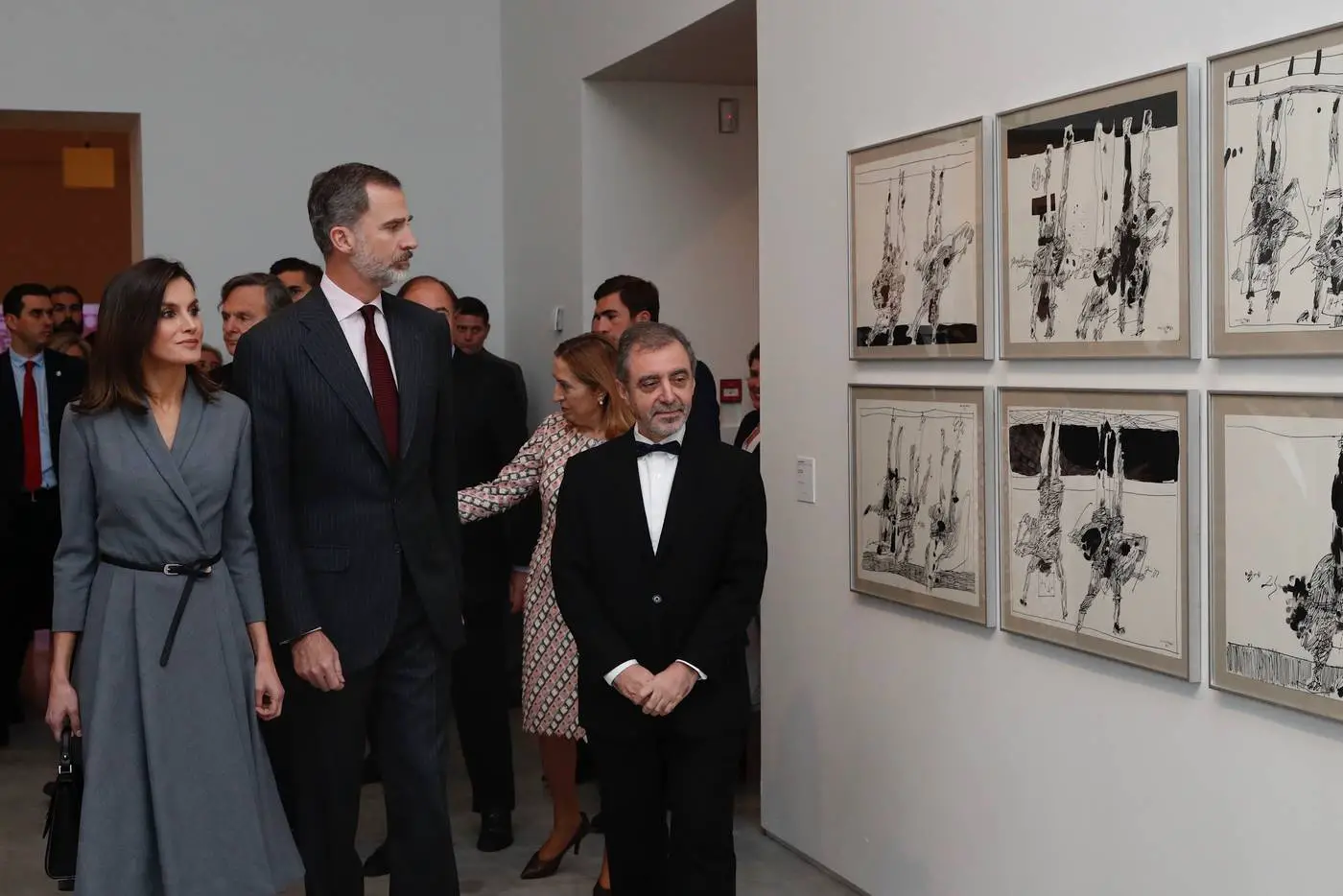 King Felipe and Queen Letizia at constitution exhibition