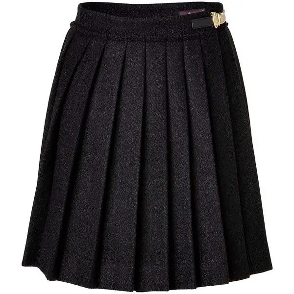 Mulberry Polly Push Lock herringbone wool skirt