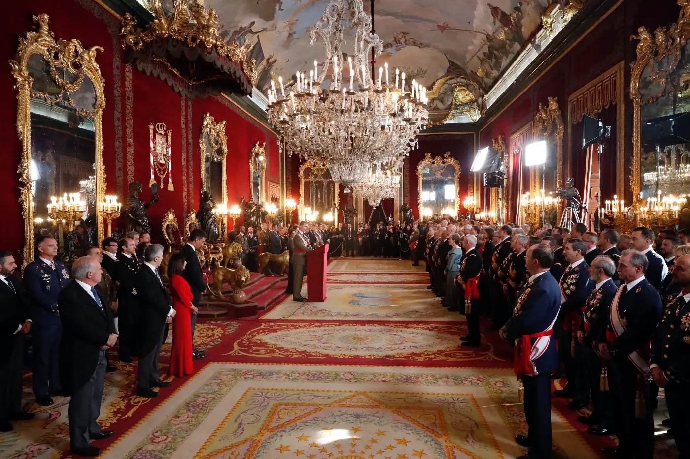 Don Felipe durante su intervención en el Salón del Trono del Palacio Real