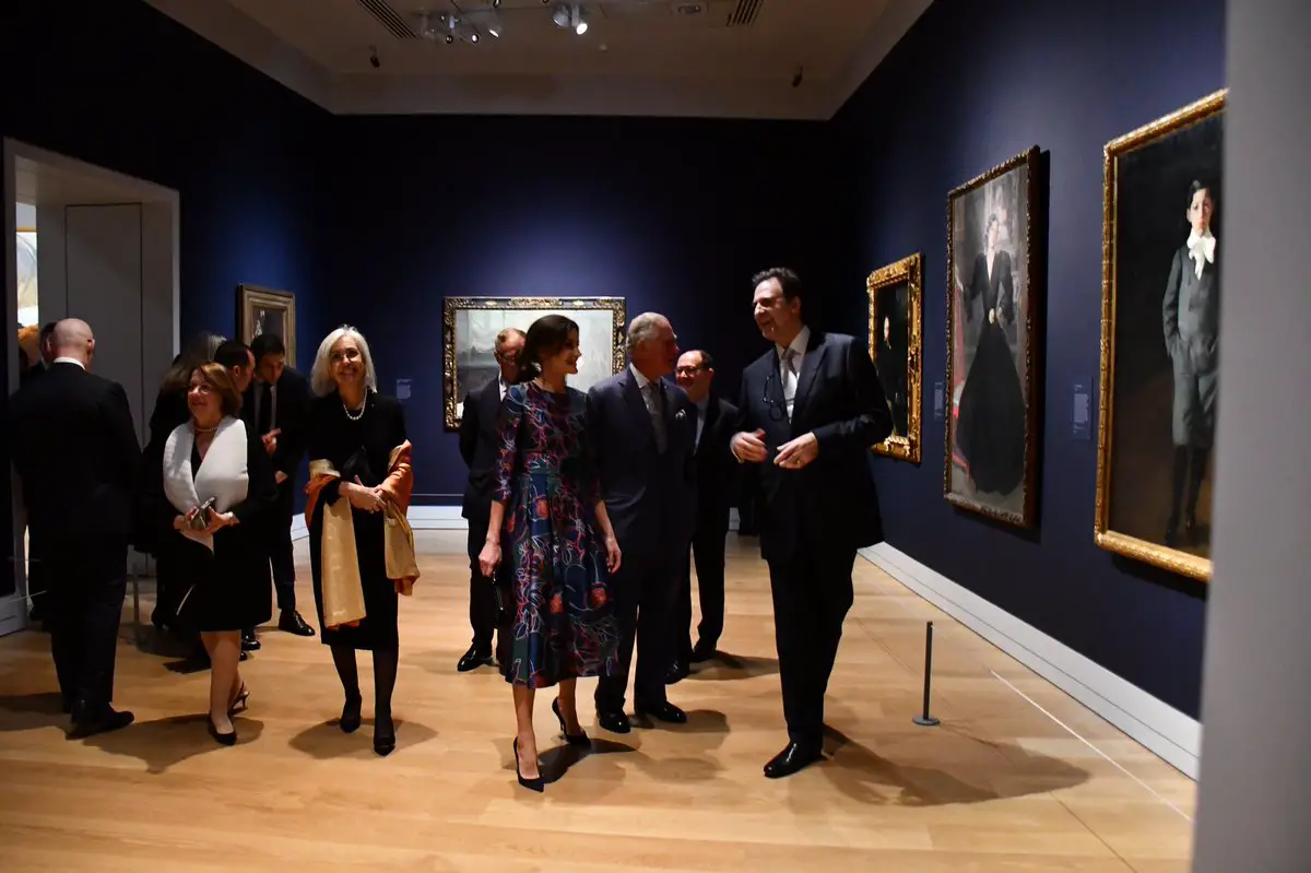 Queen Letizia of Spain visited London to open an exhibtion wtih Prince Charles