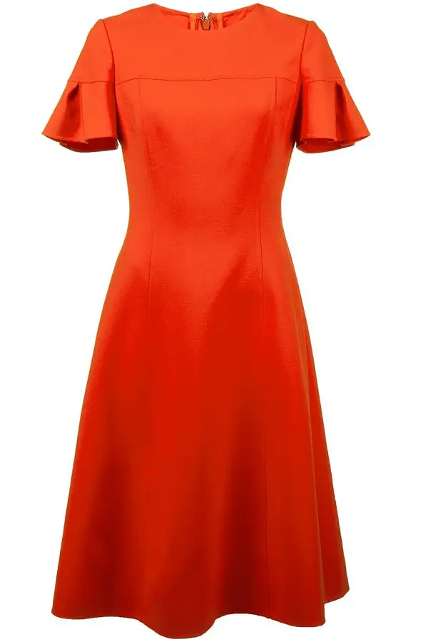 Carolina Herrera Flutter Sleeve Midi Dress