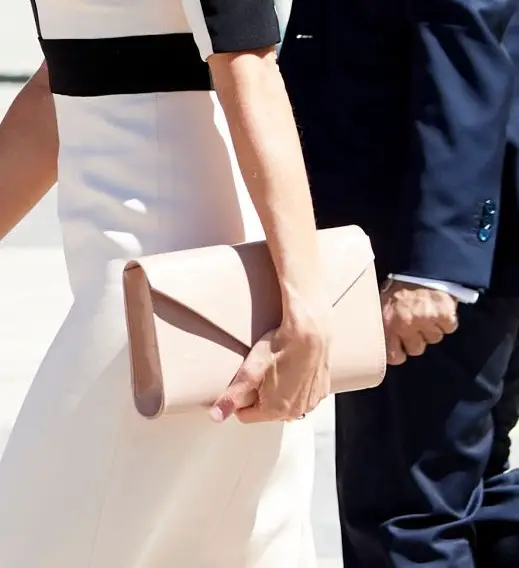 Queen Letizia carried Magrit Patent Leather Clutch bag