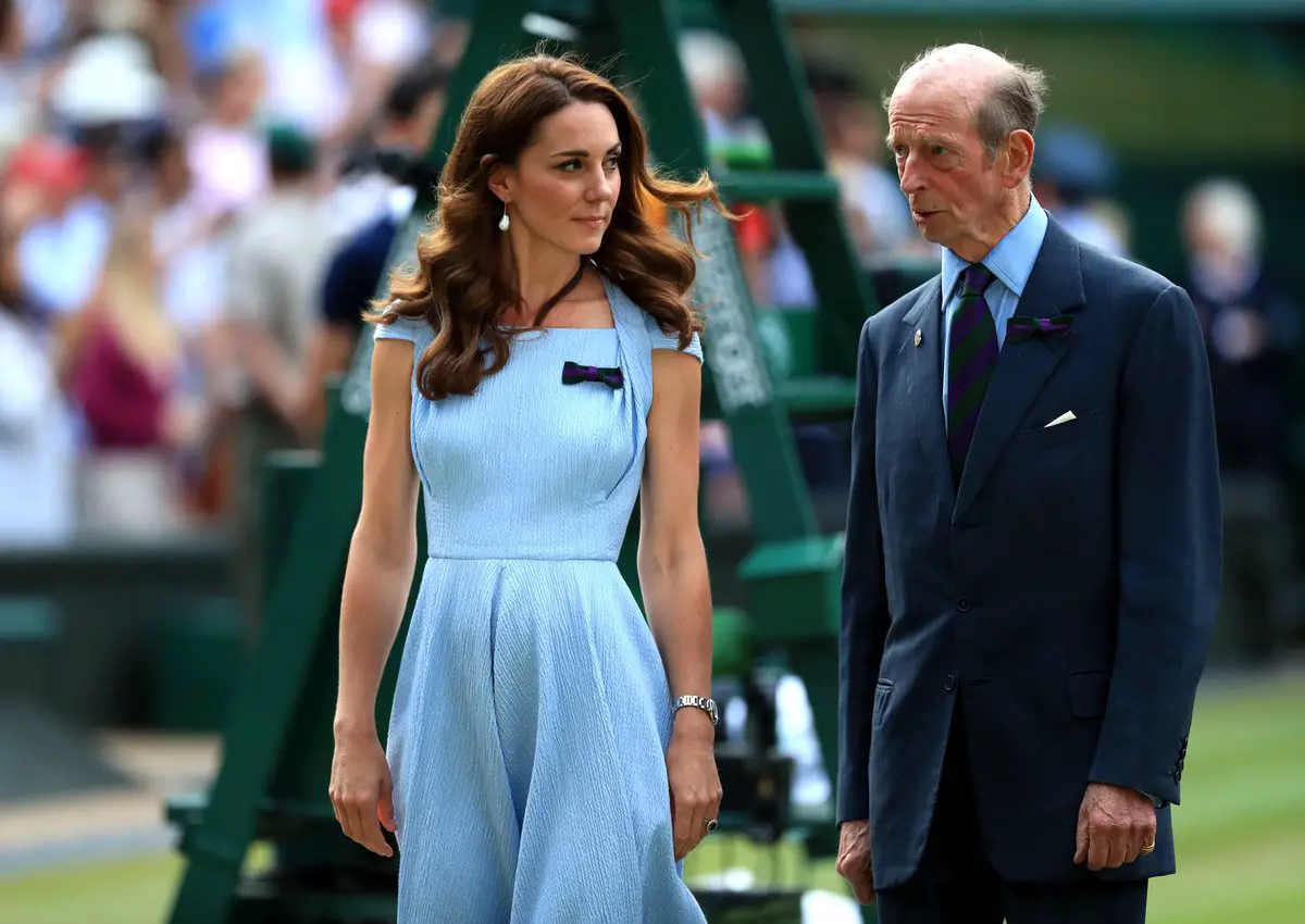 Duke and Duchess of Cambridge at Wimbledon Men's Singles Finale where Duchess presented the winner's trophy