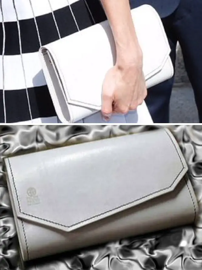 Queen Letizia's Felipe Prieto flap leather clutch bag