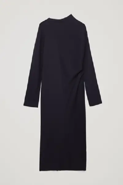 Queen Letizia of Spain wore COS Draped Neck Ribbed Wool Dress