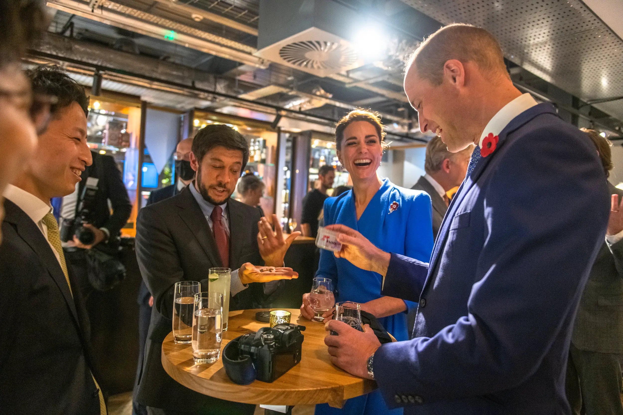 The Duke and Duchess of Cambridge joined the Prince of Wales, The Duchess of Cornwall and the world leaders at the Clydeside Distillery for a reception