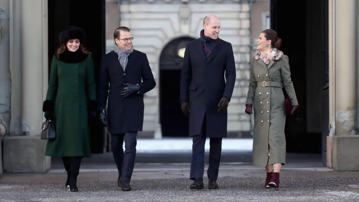 After the lunch, William and Catherine were joined by Princess Victoria and Prince Daniel for the afternoon engagements.