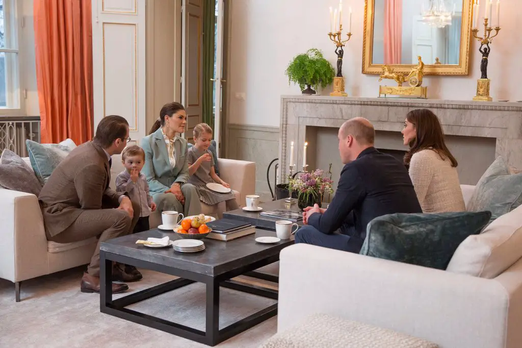 The Duke and Duchess of Cambridge met with Crown Princess Victoria and Prince Daniel's children during Sweden visit
