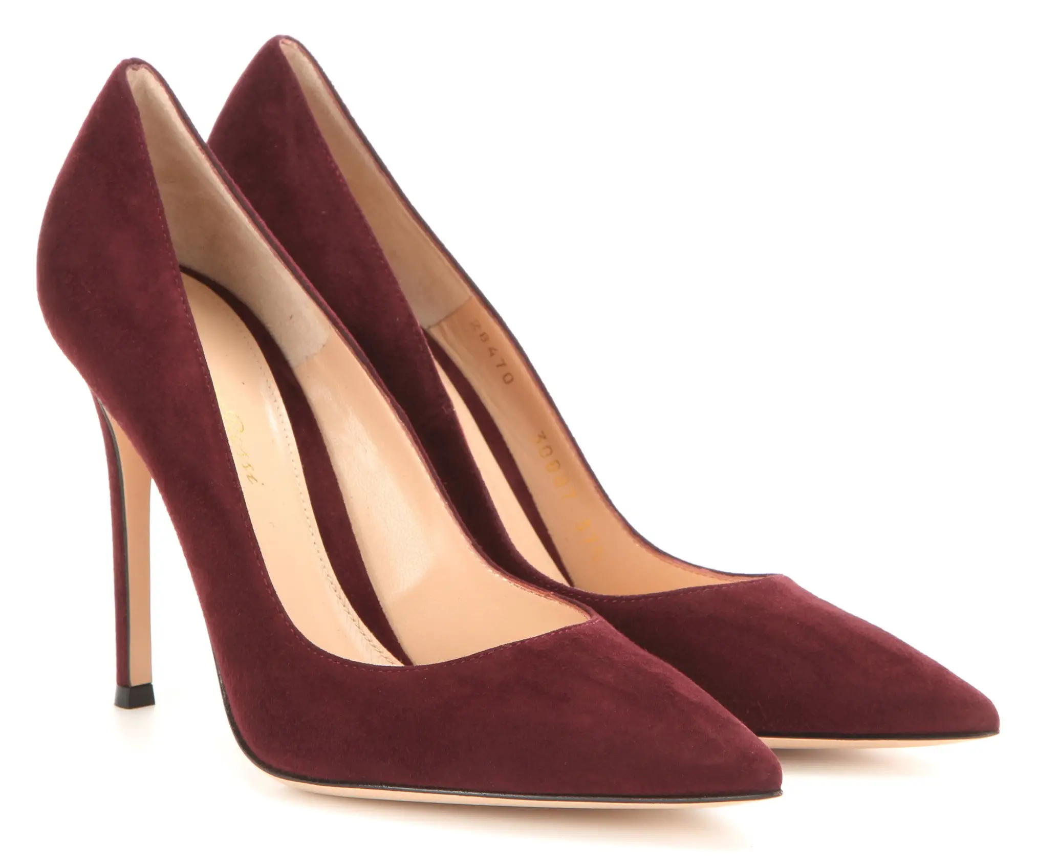 The Duchess of Cambridge was wearing Gianvito Rossi burgundy suede pumps