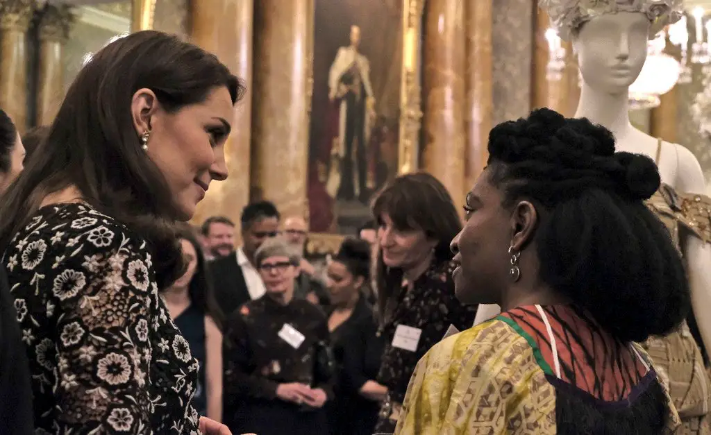 The Duchess of Cambridge and Countess of Wessex Sophie held reception at Buckingham Palace to celebrate Commonwealth Fashion Exchange