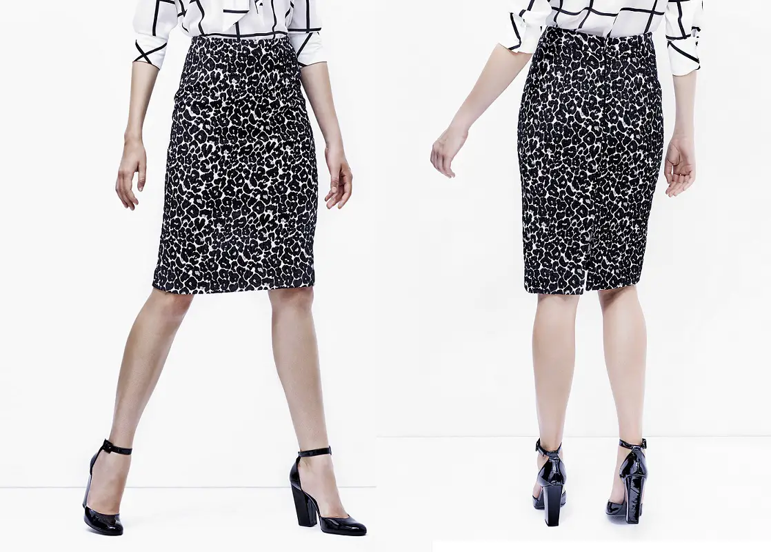 Queen Letizia Roberto Verino's Jacquard pencil leopard print skirt