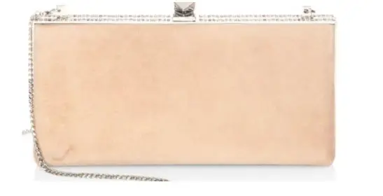 The Duchess of Cambridge carried Jimmy Choo Celeste Crystal and Suede Clutch