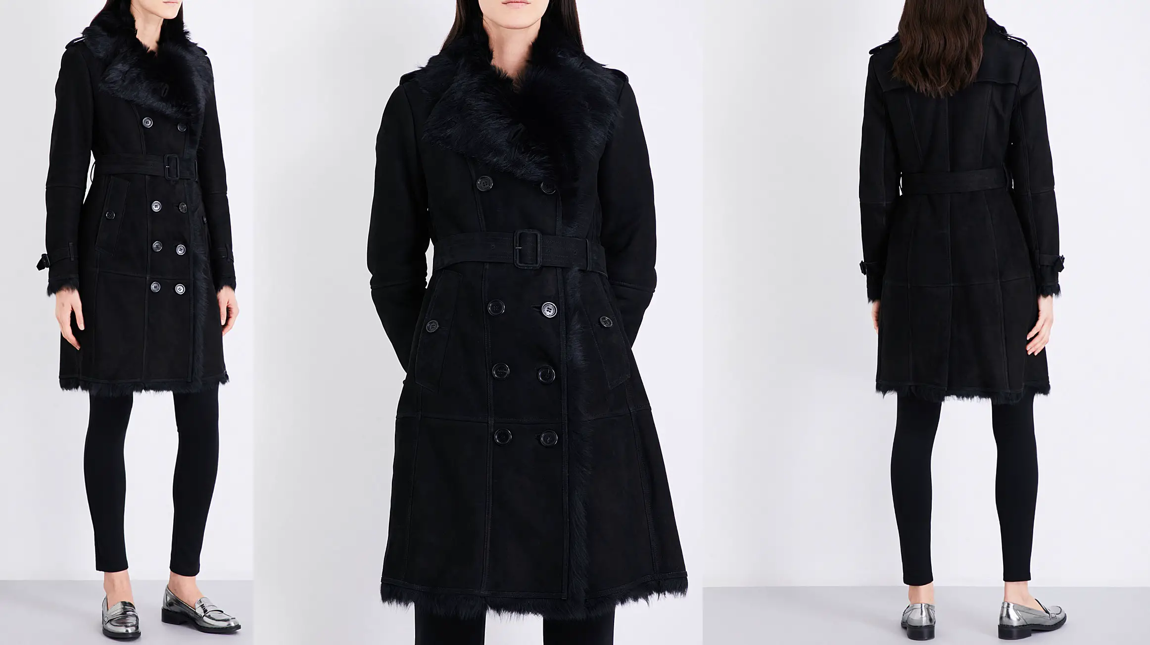 The Duchess of Cambridge wore Burberry Toddingwall Shearling Trench Coat