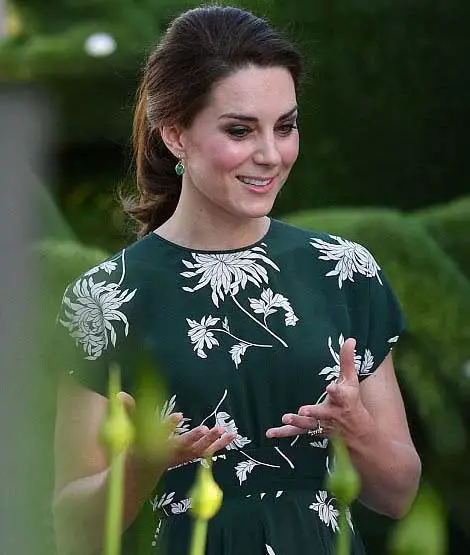 Duchess of Cambridge in gorgeous green Rochas Dress at the Chelsea Flower Show