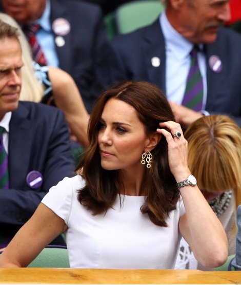 Duchess of Cambridge in Catherine Walker Floral Dress for Wimbledon Finale