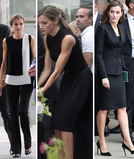 Queen Letizia opted for strong yet sombre look while leading Spain during the hour of need