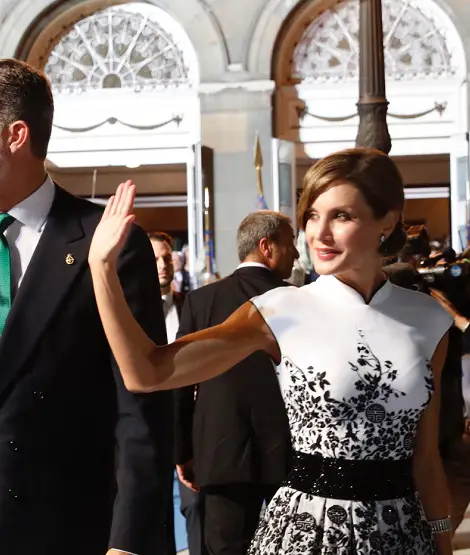 Queen Letizia chose the elegant monochrome for Princess of Asturias Awards ceremony 2017