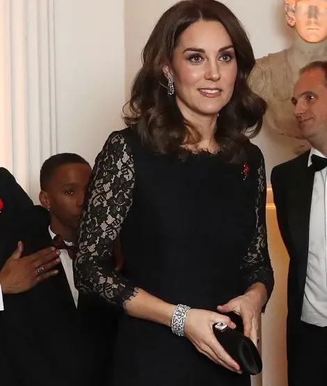 Duchess of Cambridge in familiar lace for Anna Freud Centre Gala dinner
