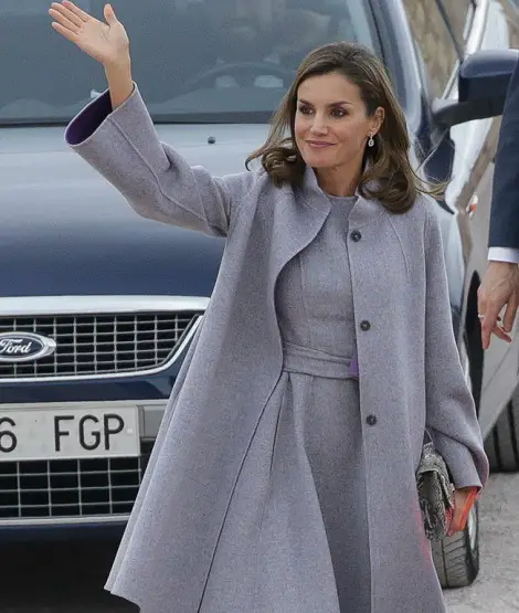 Queen Letizia goes gray for visit to Caravaca de la Cruz