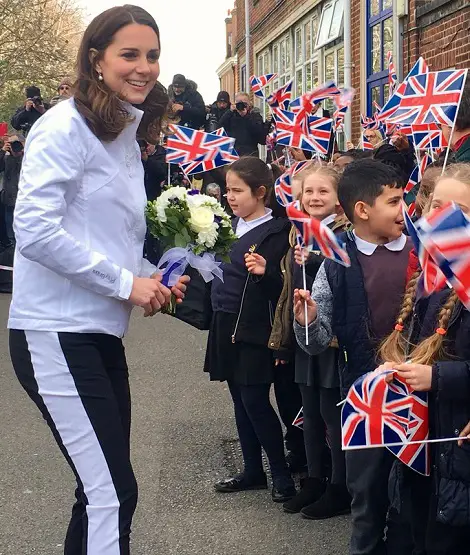 Duchess of Cambridge dons her Tennis Uniform for Wimbledon Junior Tennis Initiative