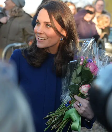 The Duchess of Cambridge in elegant blue for the opening of Treatment Centre in Essex