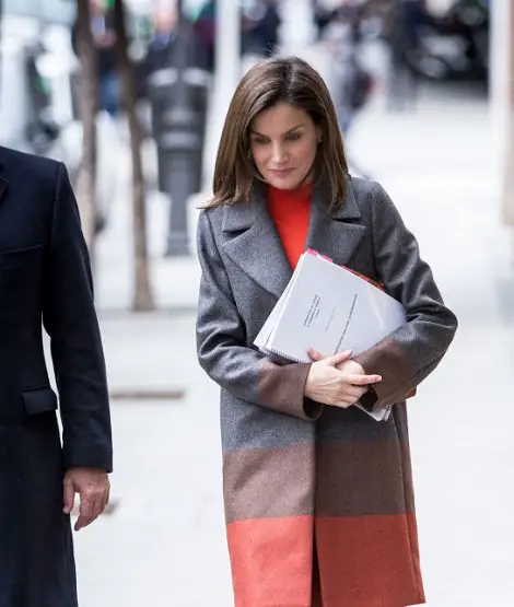Queen Letizia recycled her Colourful Wardrobe for a Meeting in Madrid