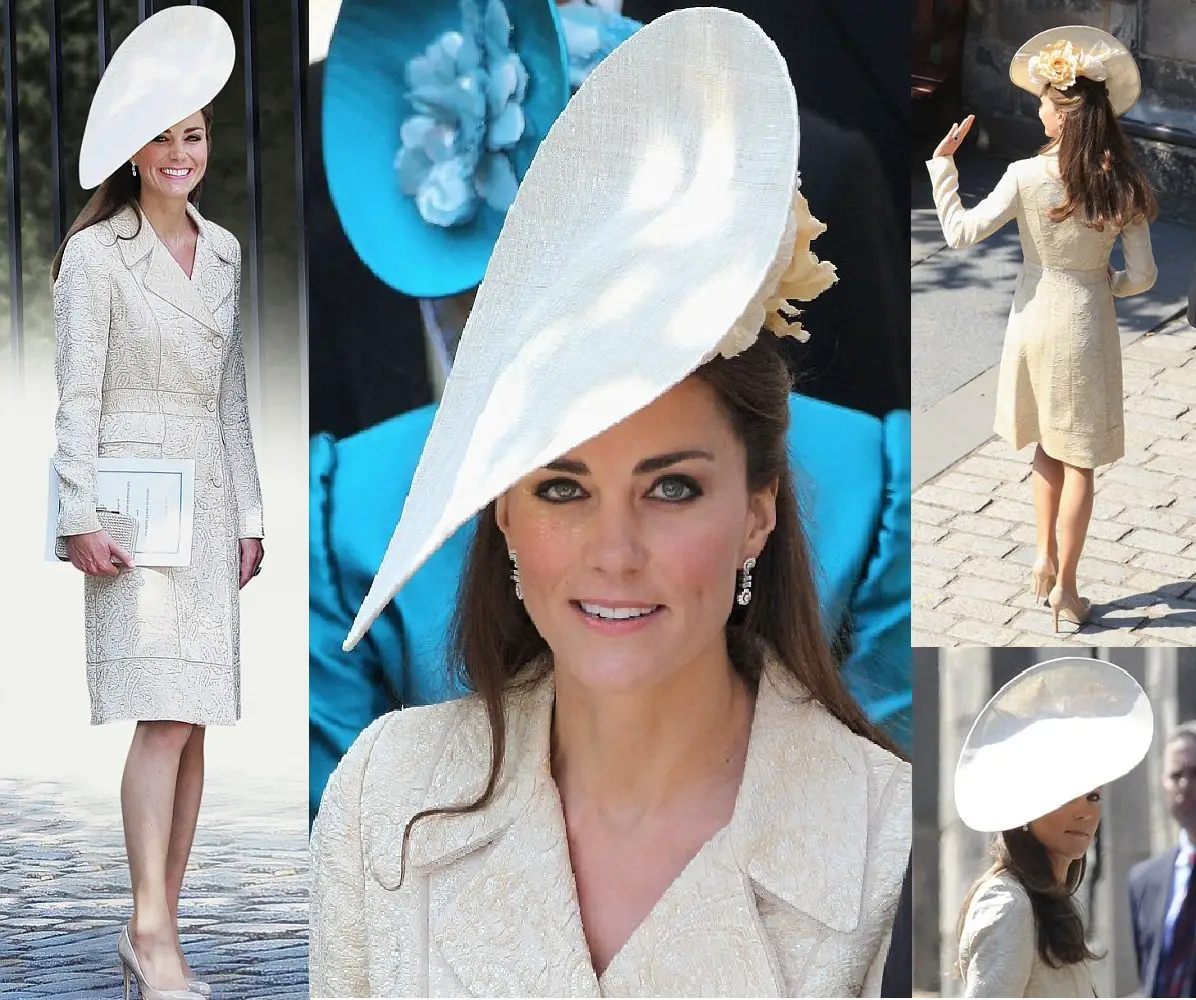 The Duchess of Cambridge recycled old coat for Zara Phillips Wedding - July 2011